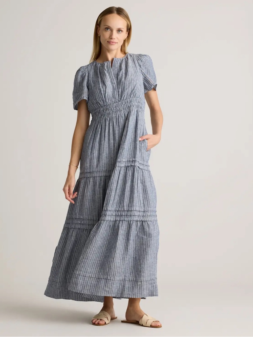 Linen tiered dress NWT